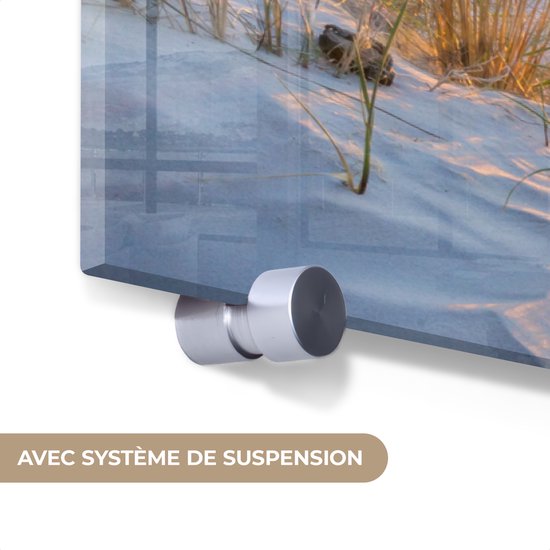 Peinture sur verre - Feuille acrylique - Mer - Dunes - Paysage - Peinture sur verre - Photo sur verre - Verre acrylique - Décoration chambre - Décoration Décoration murale - 120x60 cm - Peintures salon
