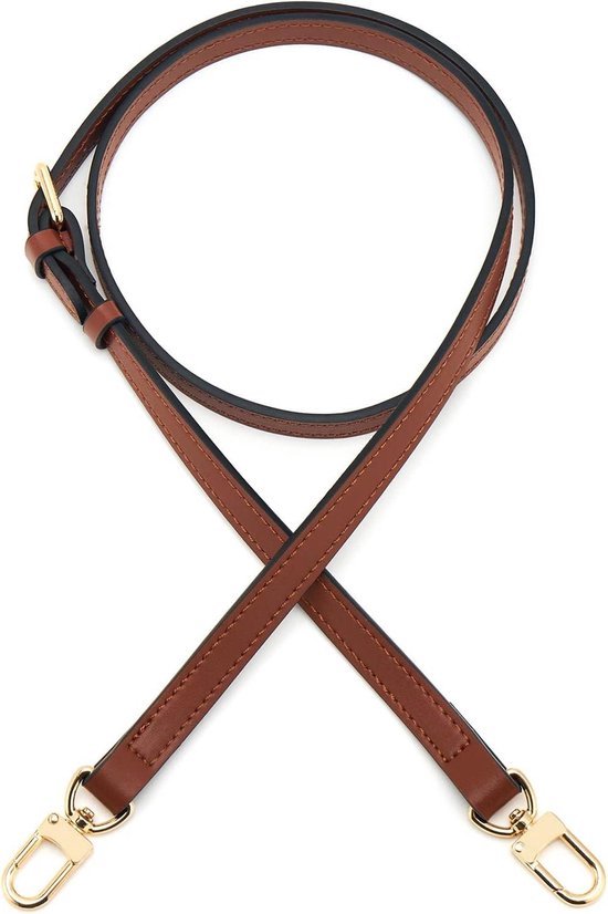 ZOUIQSS leather bag strap, replaceable adjustable crossbody strap, shoulder straps for small bags Speedy Favorite MM Nano Pochette Metis with gold hardware, Wide1.5CM,0.59IN, Leather