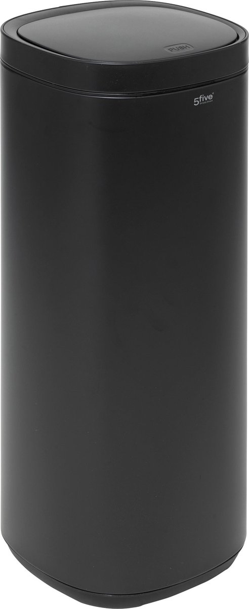 5Five Drukknop Afvalemmer - Soft close - 50L - Zwart