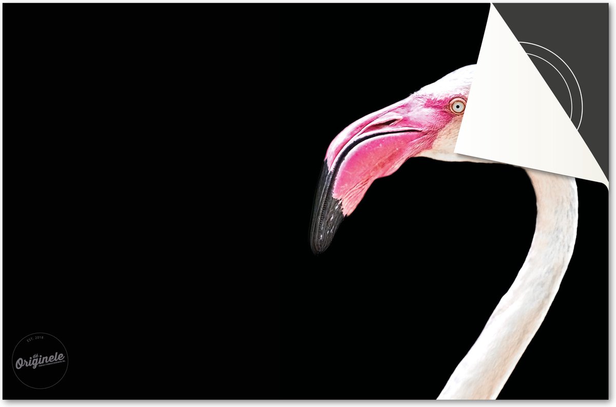 Inductie beschermer 60x60 - afdekplaat inductie mat - Dietrix Kookplaat beschermer - DELUXE - Dieren Flamingo Hals