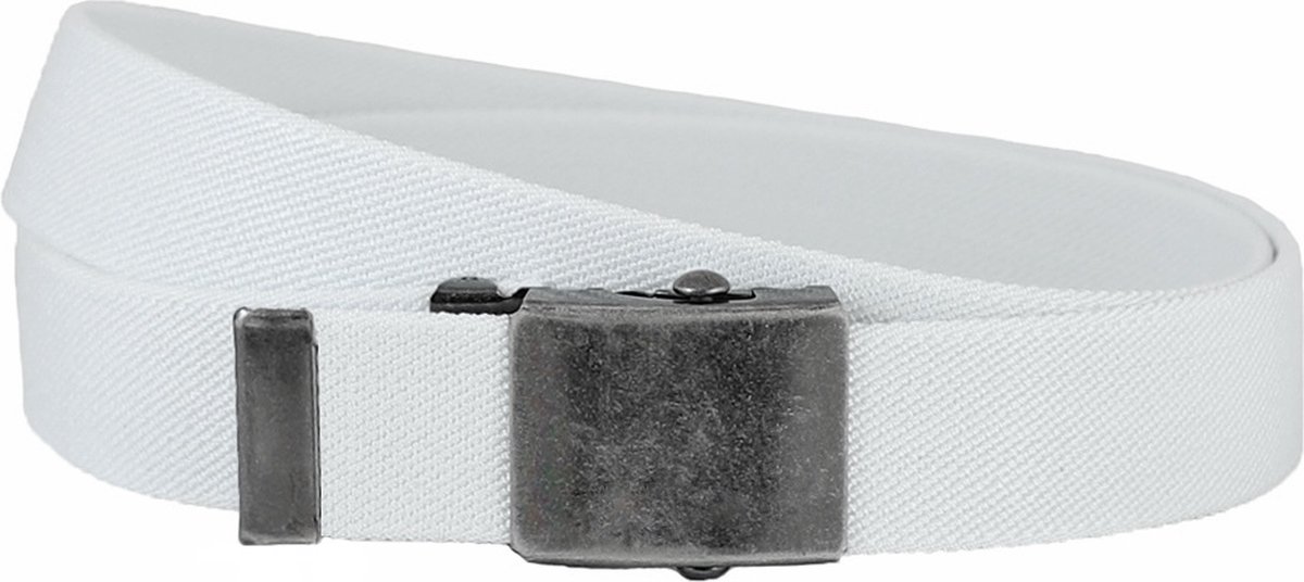 Houtkamp Werkriem Canvas Stretch - Ergonomische Werkbroek Riem - Wit - Lengte totaal 130 cm / Riemmaat 115