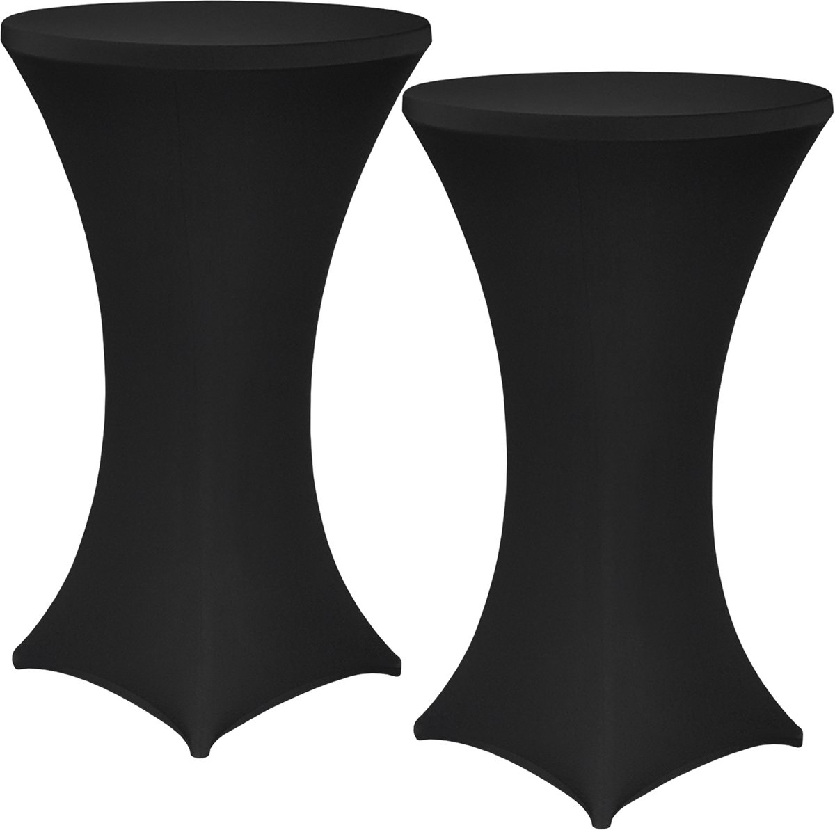 NYVI Sta-tafelhoes NYVIGala Zwart Ø 70-75 cm - Set van 2 - Elastische premium stretchhoezen voor standaard bistro- & statafels - Rekbare tafelbekleding