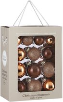 Boules de Noël Mica Decorations - 26 pièces - Ø 7 cm - Glas - Marron