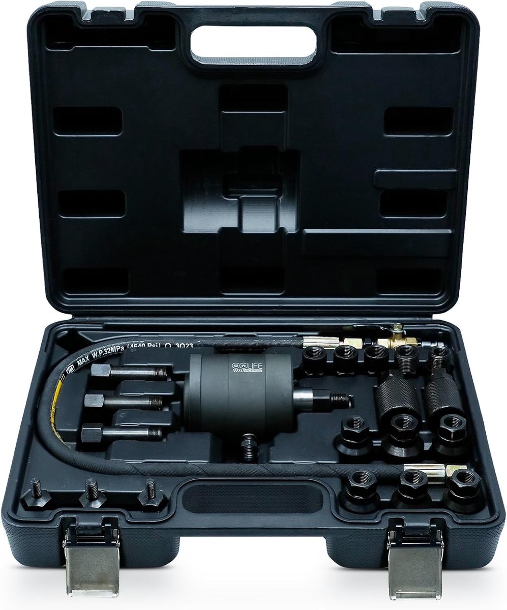 CCLIFE pneumatische injector trekker - 21-delige diesel injector trekker met adapter compatibel met Bosch Delphi Denso Siemens