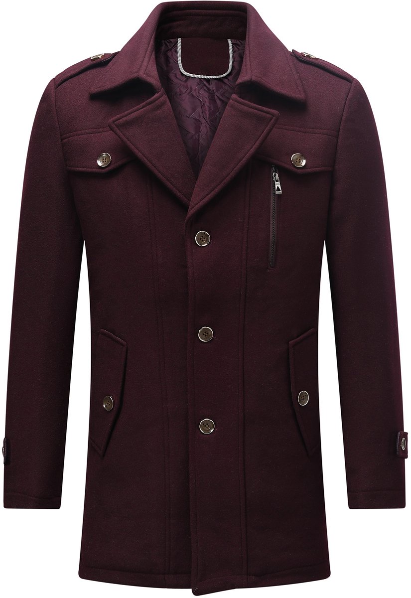 ALLTHEMEN Heren Parka Wollen Jassen - Korte Warme Winterjas- XS