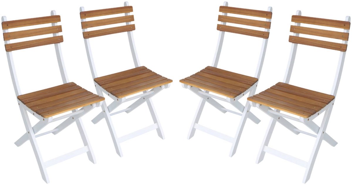 sweeek - Opvouwbare acacia tuinstoel calena (set van 4) 40 x 52 x 85 cm