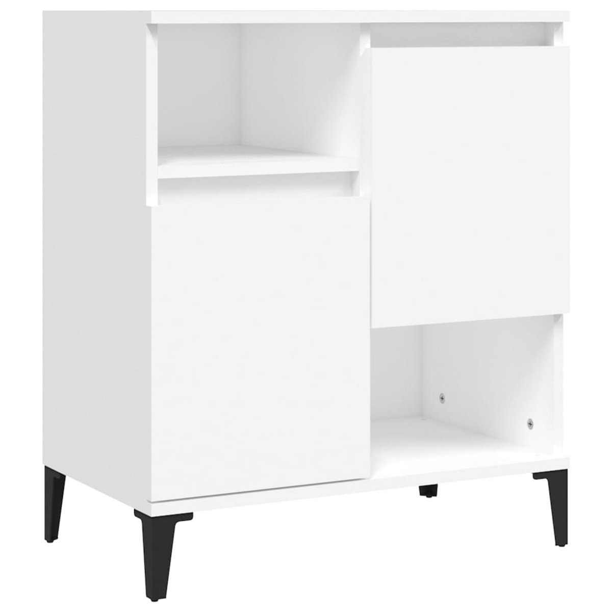 Dressoirs 2 st 60x35x70 cm bewerkt hout wit Dressoirs 2 st 60x35x70 cm bewerkt hout wit