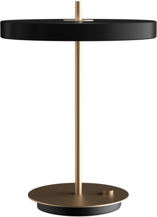 Northpoint LED metalen batterij tafellamp in paddenstoelvorm 28 cm hoog touch-schakelaar outdoor lampenkap terraslamp zwart