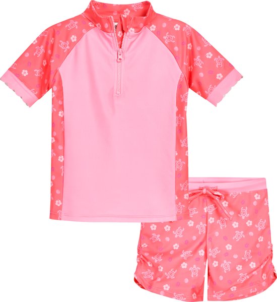 Playshoes Kinder UV-Schutz Bade-Set Hawaii Koralle-86/92