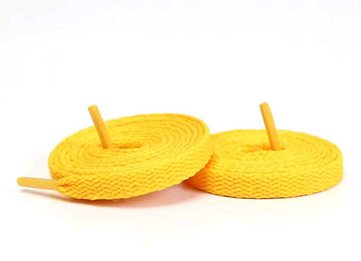 CHPN - Veters - Schoenveters - Gele veters - Sneakerveter - Schoenaccessoire - Geel - 120CM - 1 paar - Platte veters