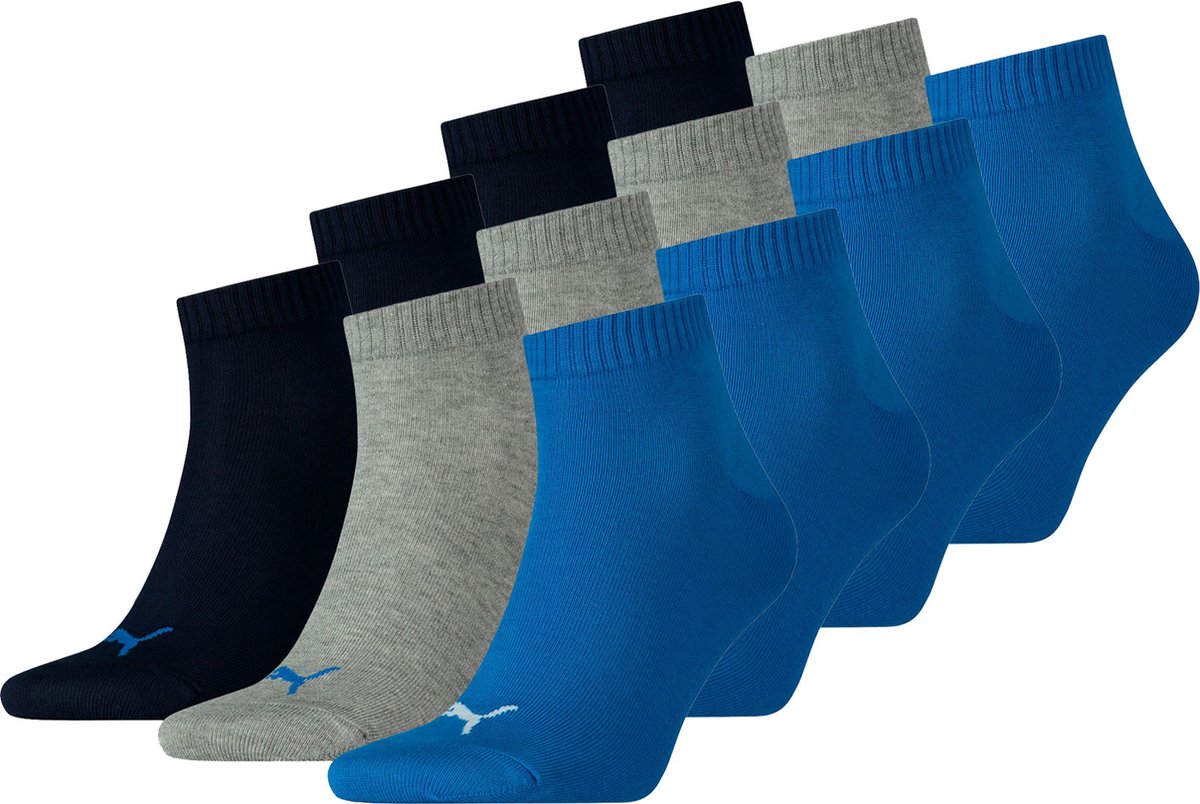 SOKKEN 12 paar Puma unisex kwartsokken sneakers 49 voor dames- en herensokken Grijs