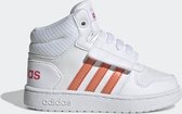 adidas Hoops Mid 2.0 Meisjes Sneakers - Ftwr White/Semi Coral/Real Pink S18 - Maat 23-