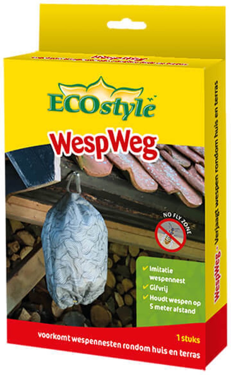 ECOstyle WespWeg Tegen Wespen - Imitatie Wespennest - Ecologisch en Vriendelijk - Houdt Wespen op 5 M Afstand