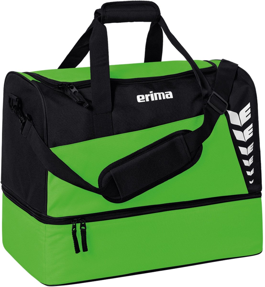 Erima Six Wings (Large) Sporttas Met Bodemvak - Green / Zwart | Maat: L