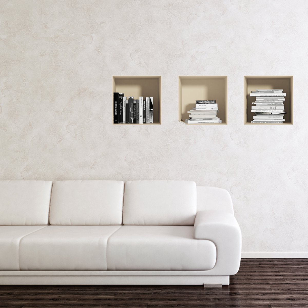 Ambiance Sticker Boeksticker met 3D-effect in zwart-wit, 30 x 90 cm Multi color