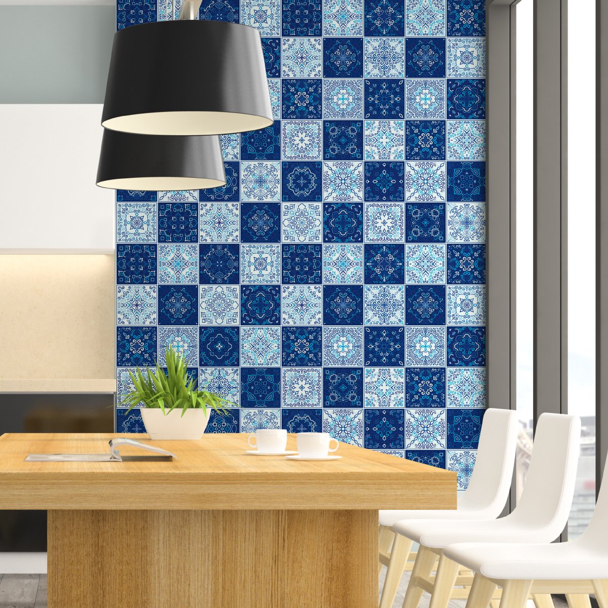 Ambiance Sticker Zelfklevende muurtegelstickers voor keuken en badkamer - 60 Boheemse tegelstickers van TIALOC - 60 stickers, 20x20 cm Multi color