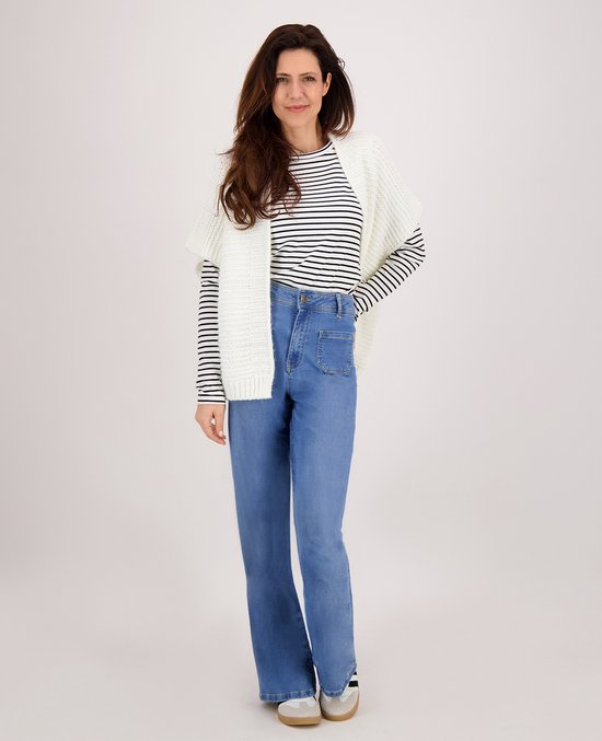 Je m'appelle Dames Broek Wide leg Met stretch - Blauw - Maat S