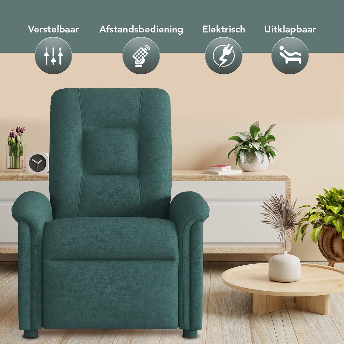 Afbeelding 2 van GranMaison Massagestoel Elektrisch Donkergroen 1 Persoon