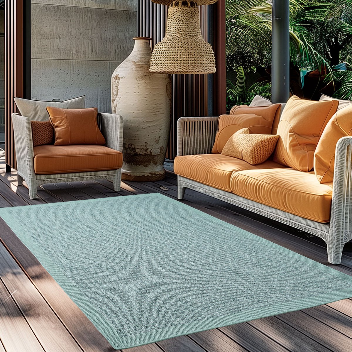 Muratap Tapijtenloods Solid Binnen en Buiten - Vloerkleed - Indoor & Outdoor - Laagpolig Effen - Blauw- 280x370 CM