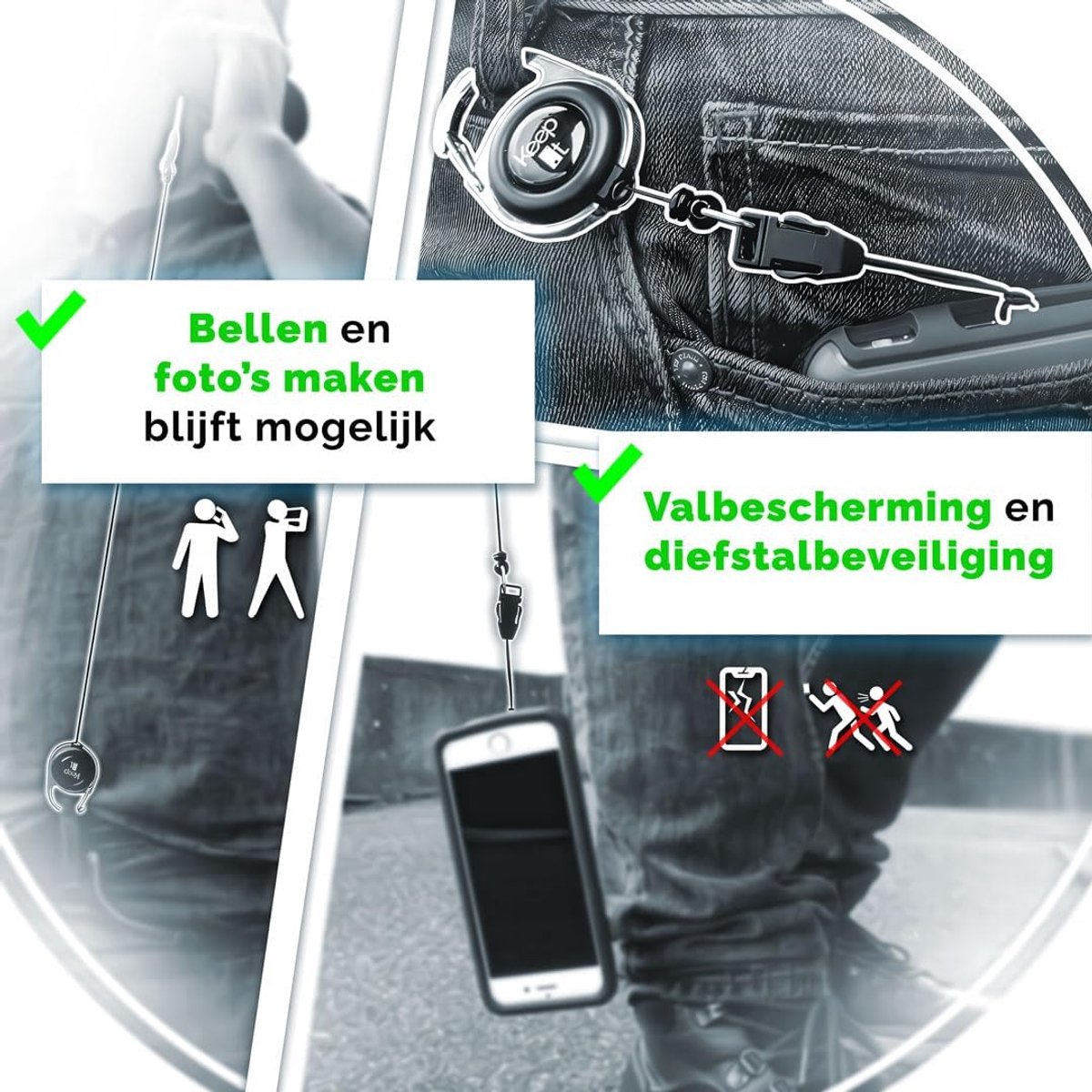 MORSUNBELA Mobiele telefoonketting om te hangen, telefoonkoord, universele mobiele telefoonkoord, verstelbaar koord voor mobiele telefoon, sleutelkoord, blauw, 80