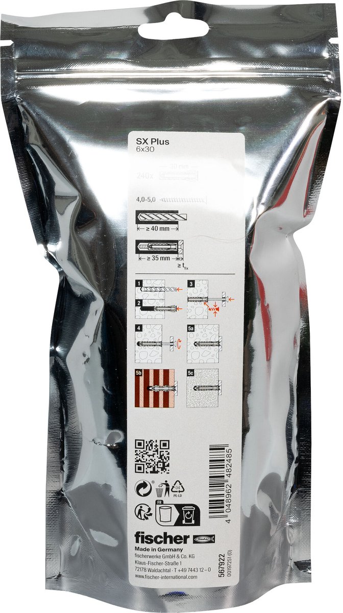 Fischer plug SX Plus 6x30 BigPack (240 st.) - 567922