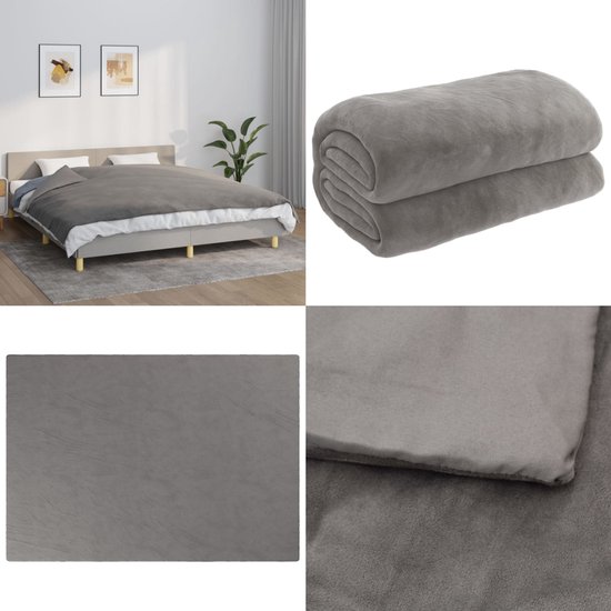 vidaXL Couverture lestée avec housse 155x220 cm 11 kg Tissu Gris - Couverture lestée - Couvertures lestées - Couverture lestée - Couverture lestée