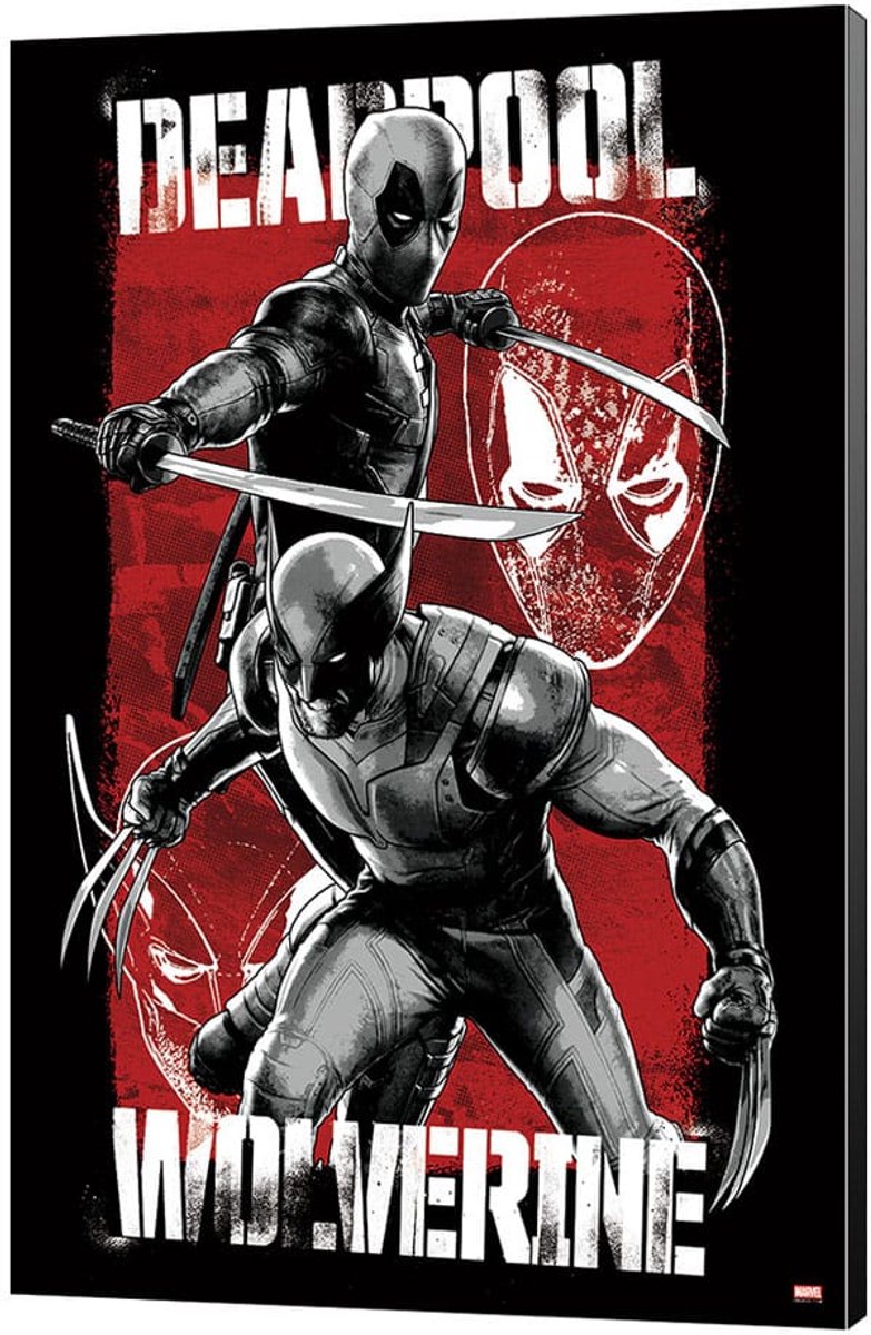 Semic Marvel Wooden Wall Art Deadpool & Wolverine 03 Maximum Effort 35 x 50 cm Poster & Wallscrolls