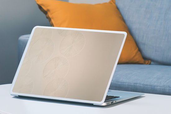 Sticker pour ordinateur portable - 17,3 pouces - Japandi - Beige - Moderne - 40x30cm - Autocollants pour ordinateur portable - Skin pour ordinateur portable - Housse