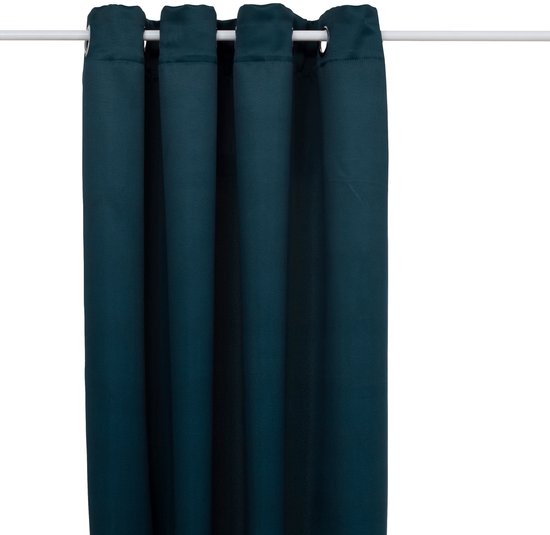 Atmosphera Verduisteringsgordijn 135x240cm - Gordijnen kant en klaar met haakjes ringen - Egeïsch Blauw
