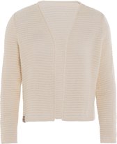 Gilet tricoté Knit Factory Isa - Gilet tricoté pour femme - Gilet d'été pour femme - Gilet court à hauteur de hanches - Gilet femme en 50% coton et 50% acrylique - Beige - 40/42