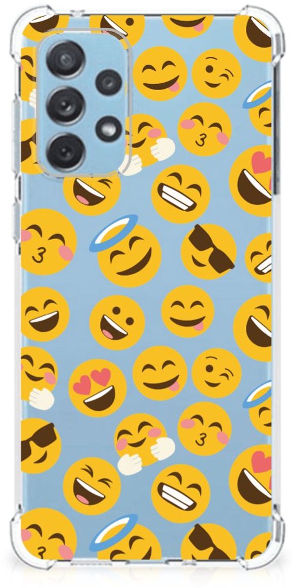 Samsung Galaxy A73 Doorzichtige Silicone Hoesje Emoji