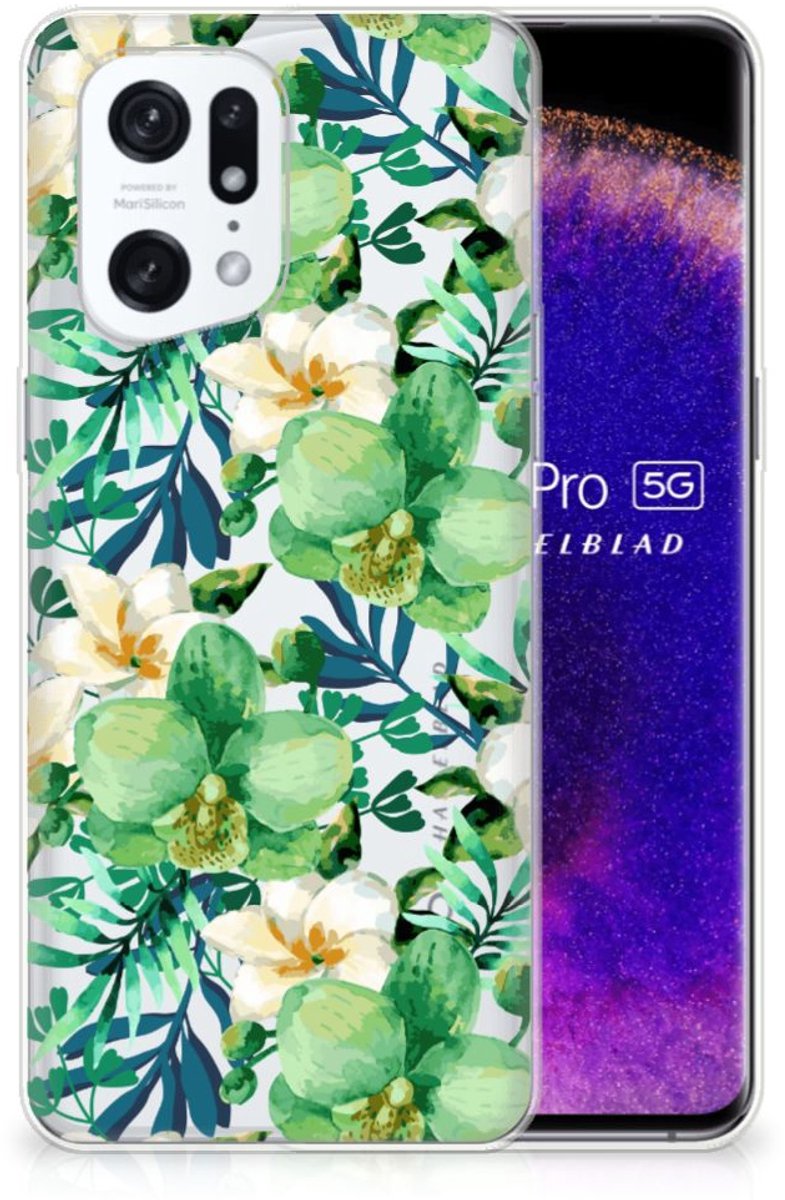 OPPO Find X5 Pro TPU Case Orchidee Groen