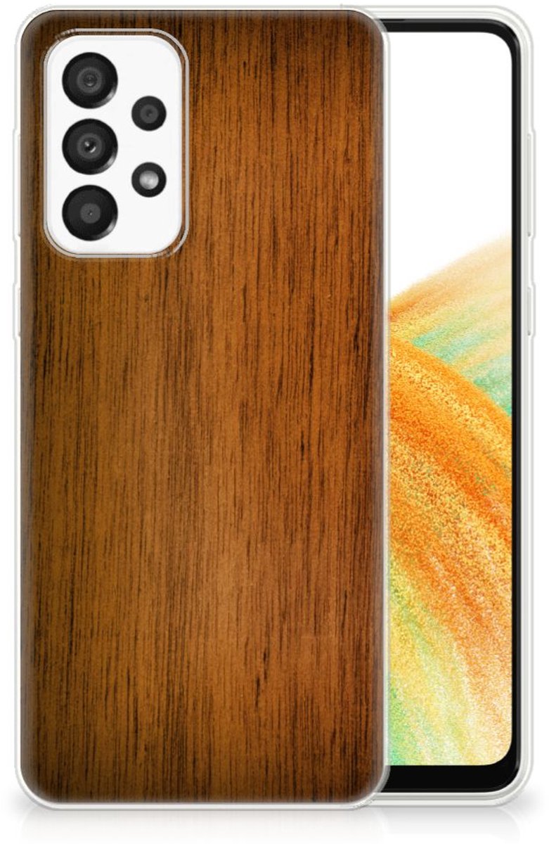 Samsung Galaxy A33 5G Bumper Hoesje Donker Hout