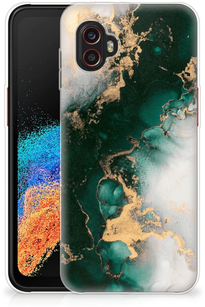 TPU Siliconen Hoesje voor Samsung Galaxy Xcover 6 Pro Marmer Groen