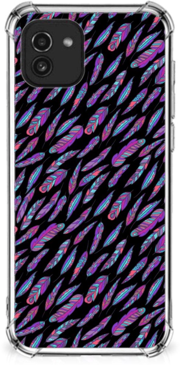 Samsung Galaxy A03 Doorzichtige Silicone Hoesje Feathers Color