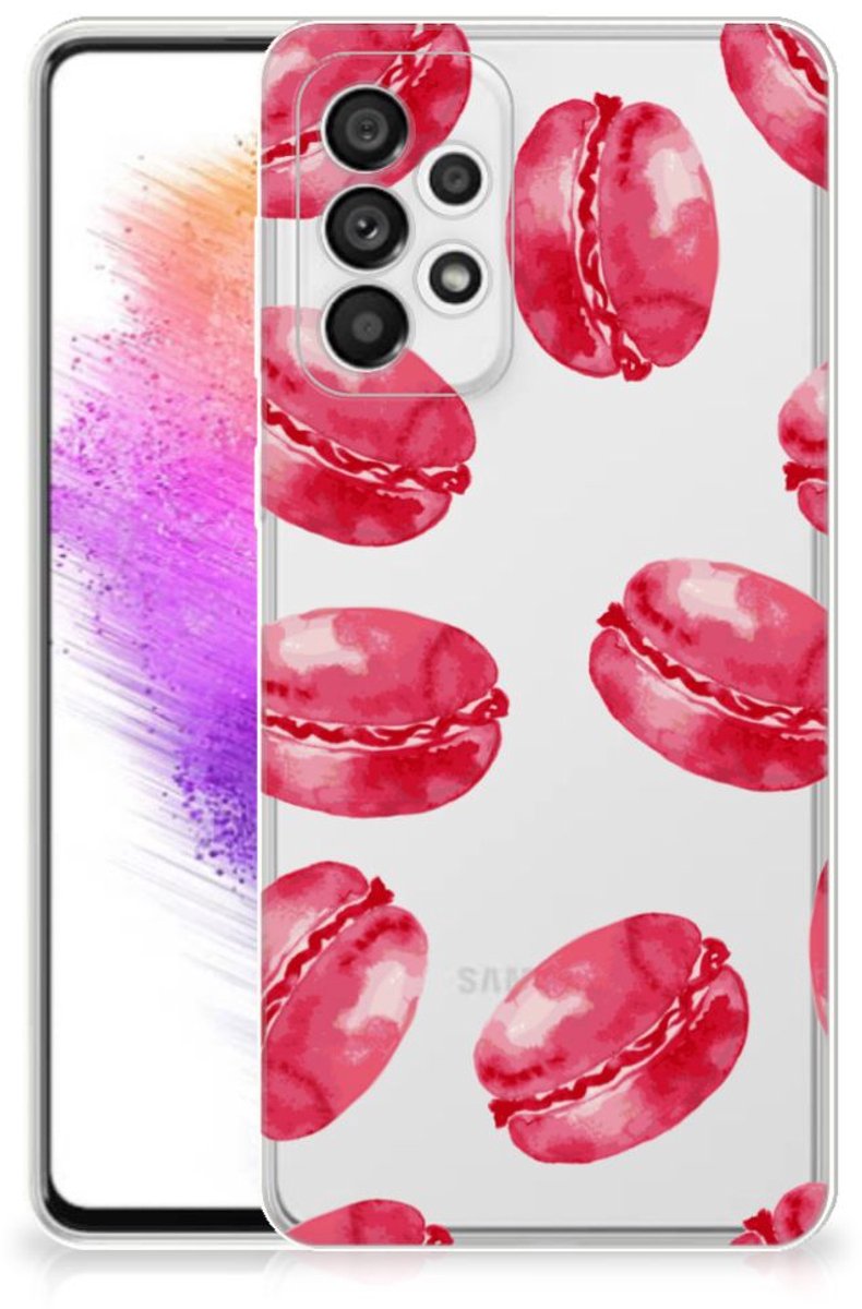 Samsung Galaxy A73 5G Siliconen Case Pink Macarons