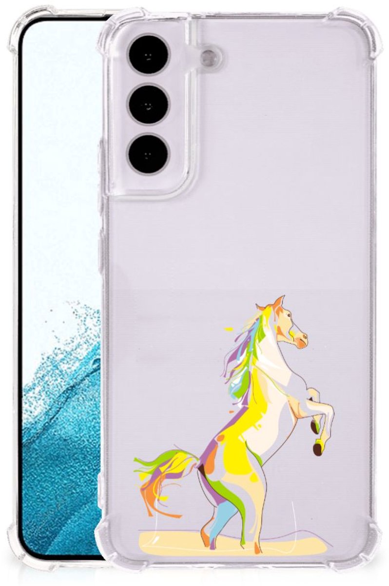 Samsung Galaxy S22 Stevig Bumper Hoesje Horse Color