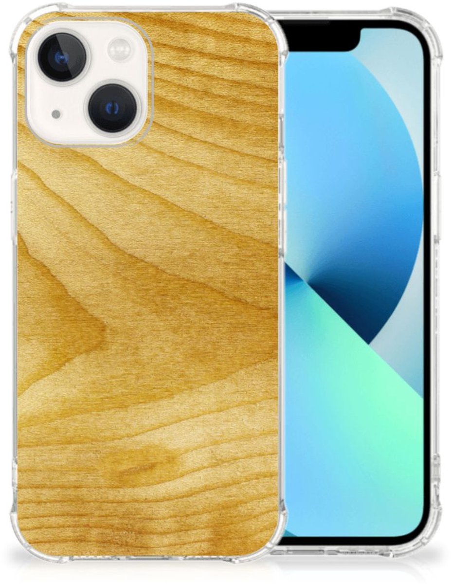 iPhone 13 Stevig Telefoonhoesje Licht Hout
