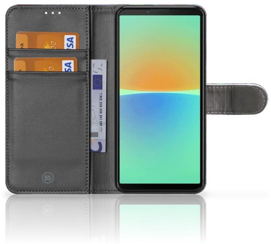 PU Cuir Premium Flip Case pour Sony Xperia 10 IV Coque Résumé Vert Bleu