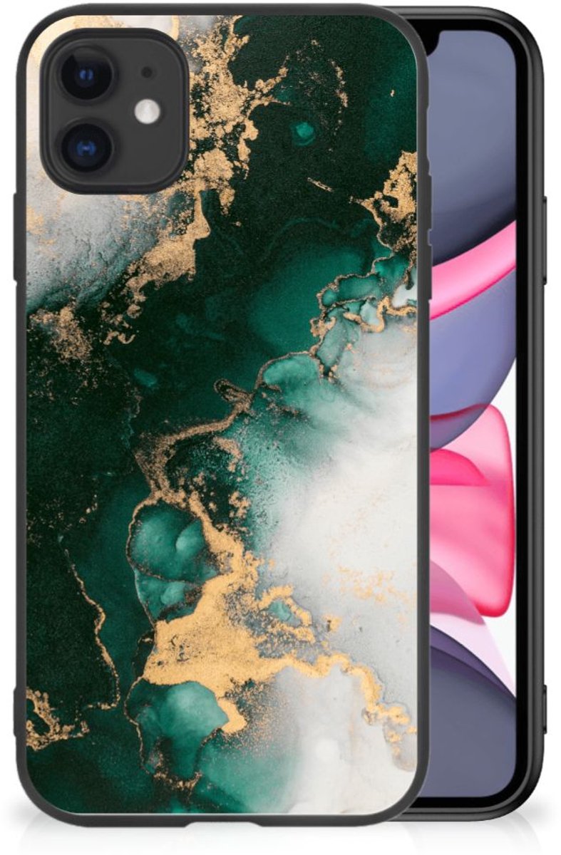 Marmeren Print Telefoonhoesje voor iPhone 11 Marmer Groen