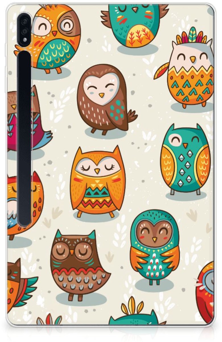 Samsung Galaxy Tab S7 Plus | S8 Plus Back Case Vrolijke Uilen
