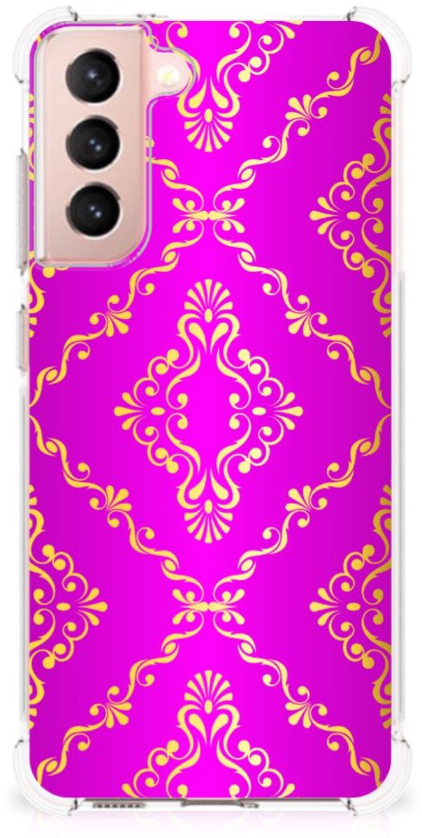 TPU Case Anti-Shock voor Anti Shock Case Samsung Galaxy S21 FE Barok Roze