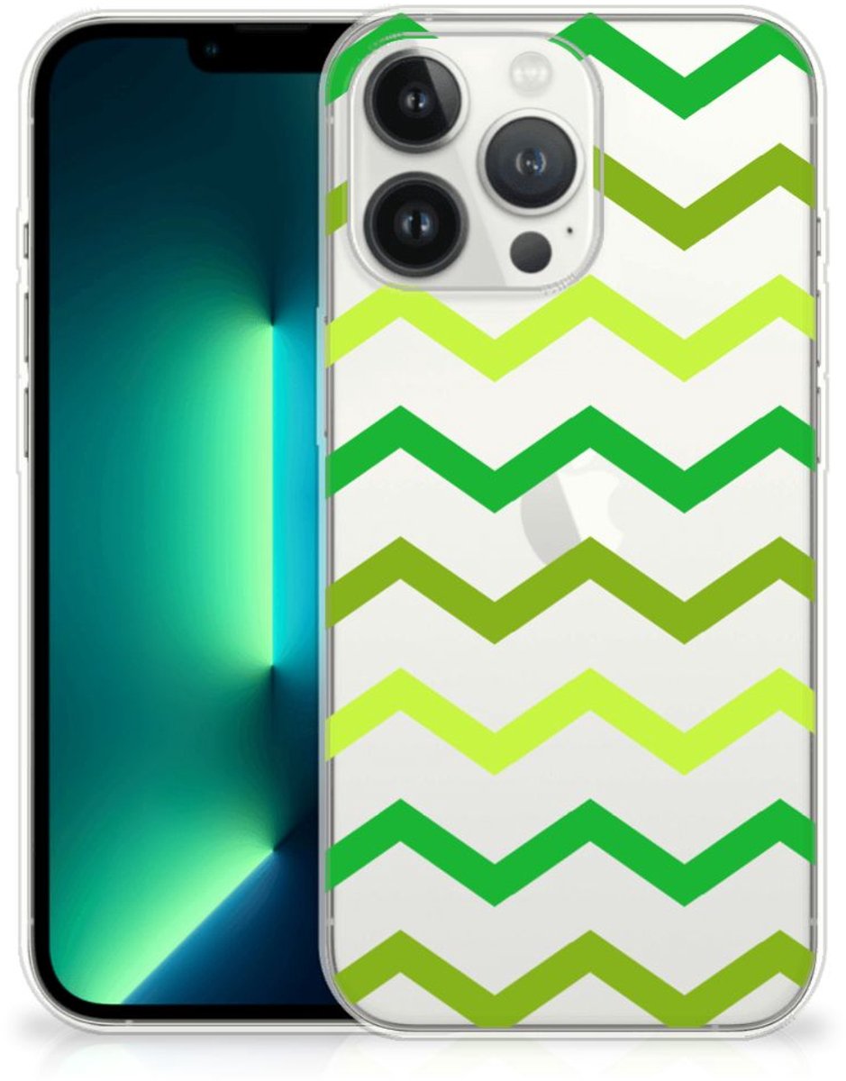 iPhone 13 Pro Max TPU bumper Zigzag Groen