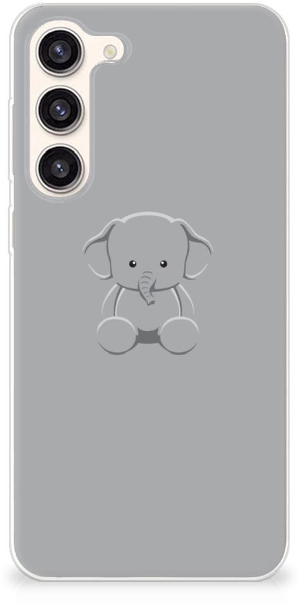 Samsung Galaxy S23 Plus Telefoonhoesje met Naam Grijs Baby Olifant