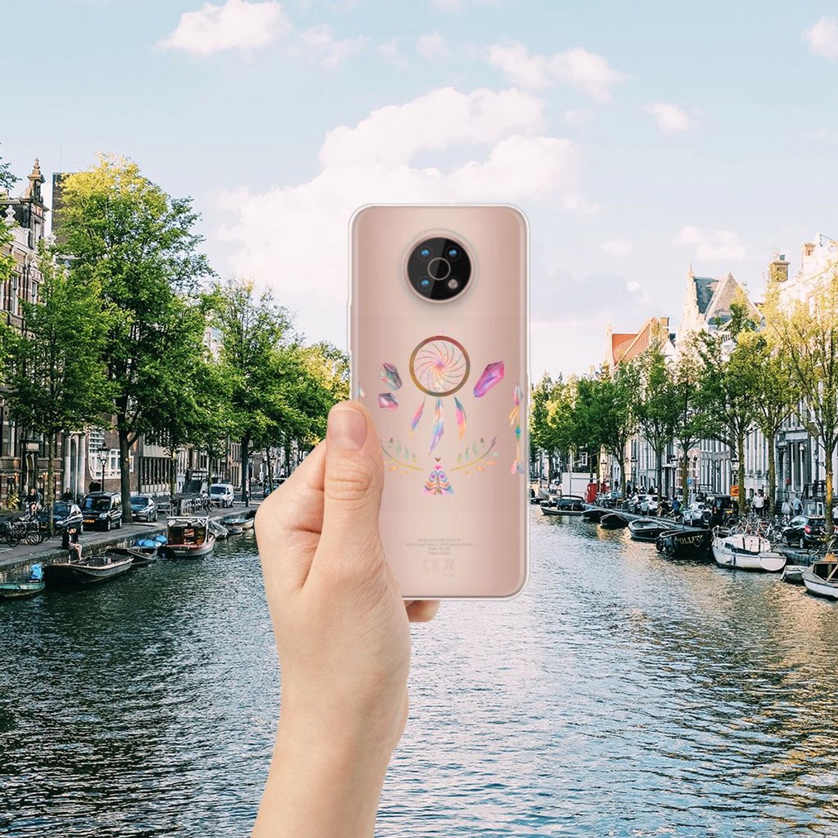 Back Cover voor Nokia G50 Telefoonhoesje met Naam Boho Dreamcatcher