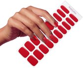 Pink Gellac UV Nagelstickers - Gellak Stickers 0034 Rocking Red - Nail Art Gel Stickers voor Nagels - 20 stuks in 10 maten