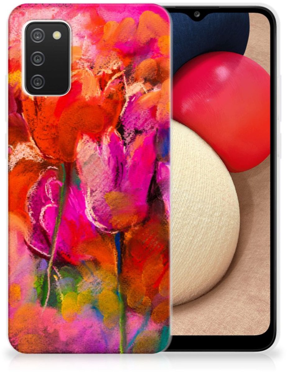 Hoesje maken Samsung Galaxy A02s Tulips