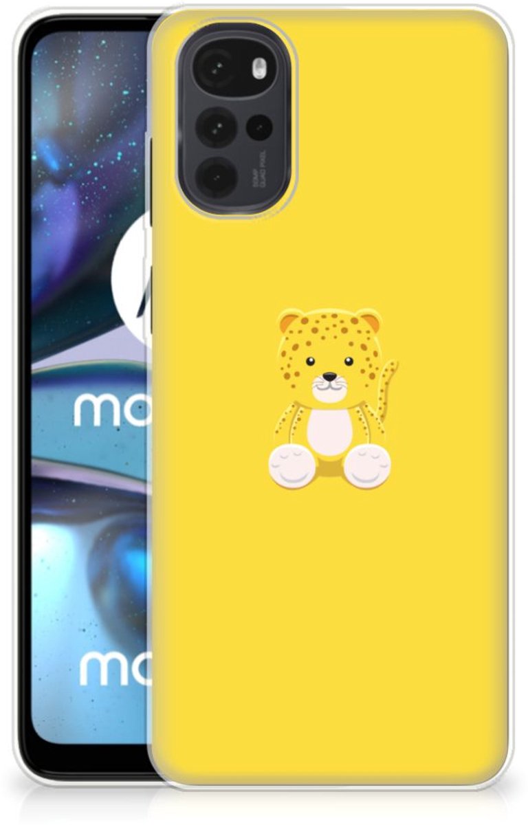 Motorola Moto G22 Telefoonhoesje met Naam Baby Leopard