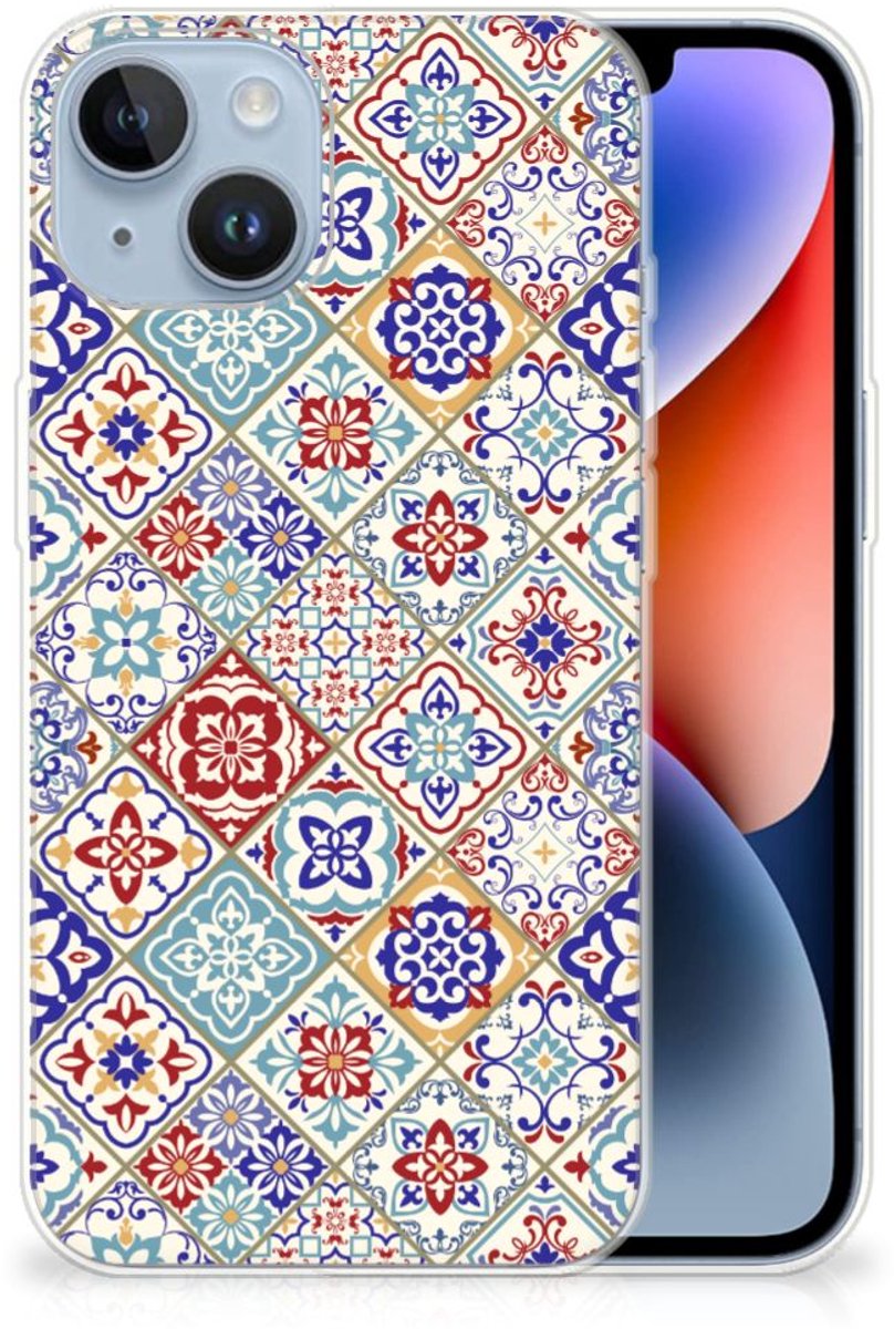 Apple iPhone 14 TPU Siliconen Hoesje Tiles Color
