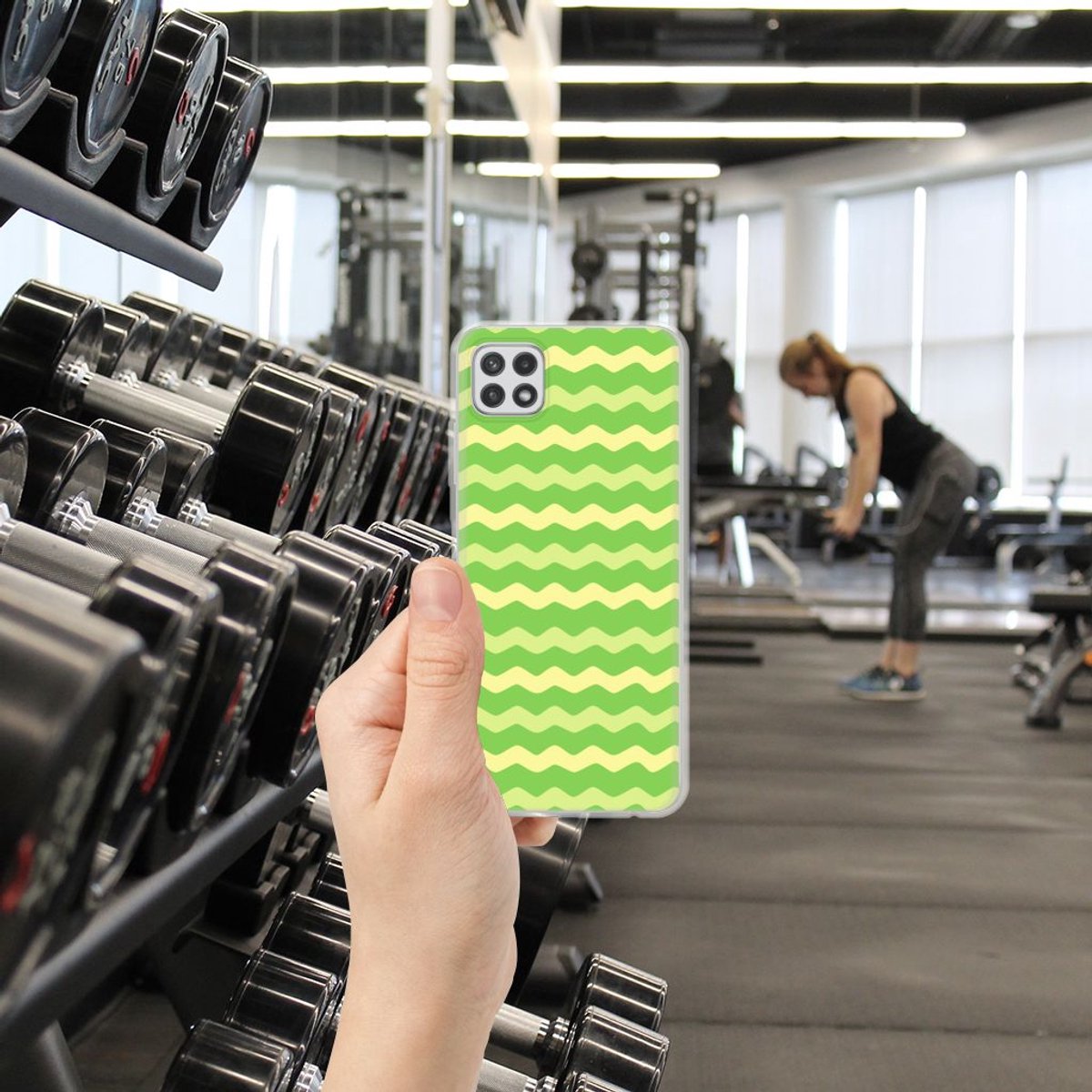 Samsung Galaxy A22 5G TPU bumper Waves Green